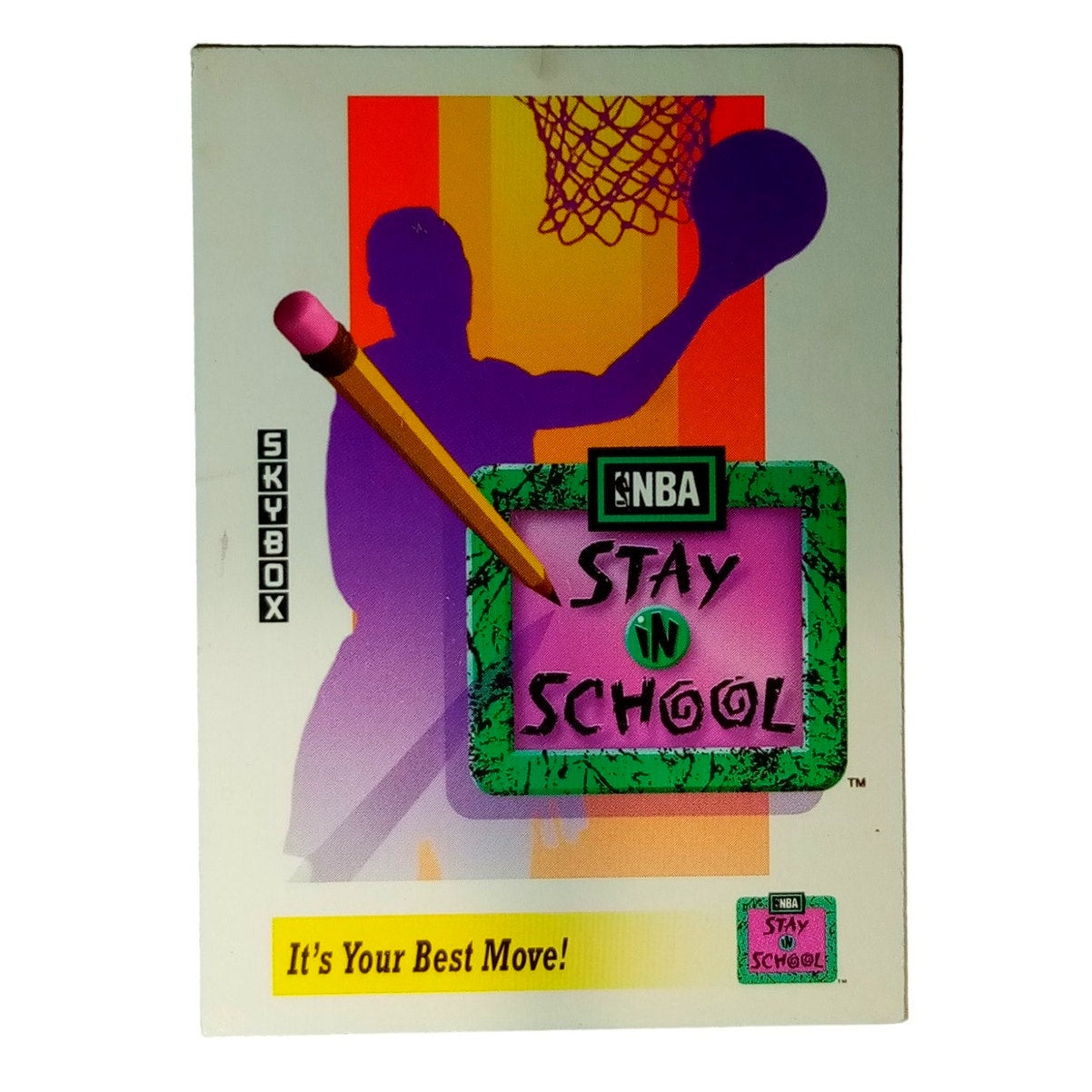 Stay in School 1991 NBA Properties, SkyBox Card #ii, NM