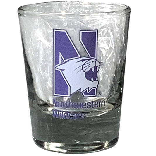 1990 Big 10 (11) NCAA Northwestern Wildcats, Shot Glass, 2"D x 2-1/2"H