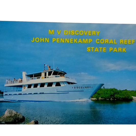 MV Discovery John Pennekamp Coral Reef State Park, 4" x 5-13/16", VTG Postcard