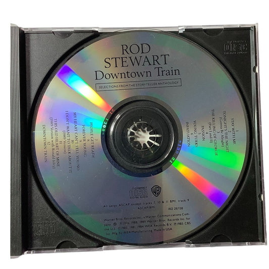 Vintage 1989 Music CD, Rod Stewart, Downtown Train, Pop CD, EUC