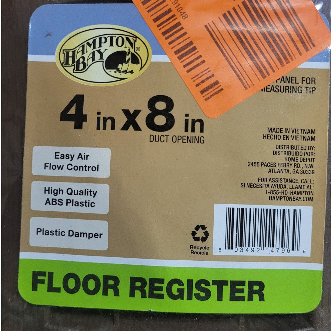 Faux Wood 4 in. X 8 in. Plastic Floor Register in Mahogany Grain, NIP