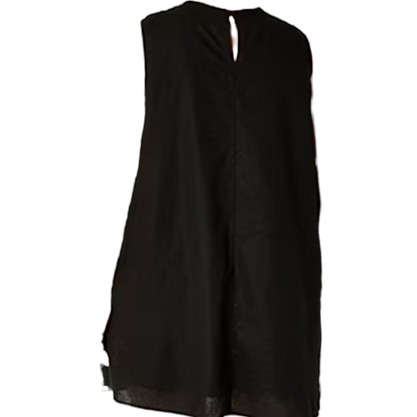 a.n.a Sleeveless A-Line Dress +Size, Linen 55% / Cotton 45%, Black, 3X (24W-26W)