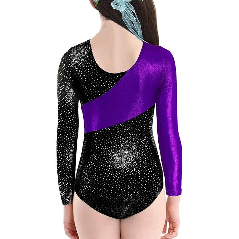 Gymnastics Leotards L/S Dance Leotard Sparkle Ballet Dancewear, 13-14 Years