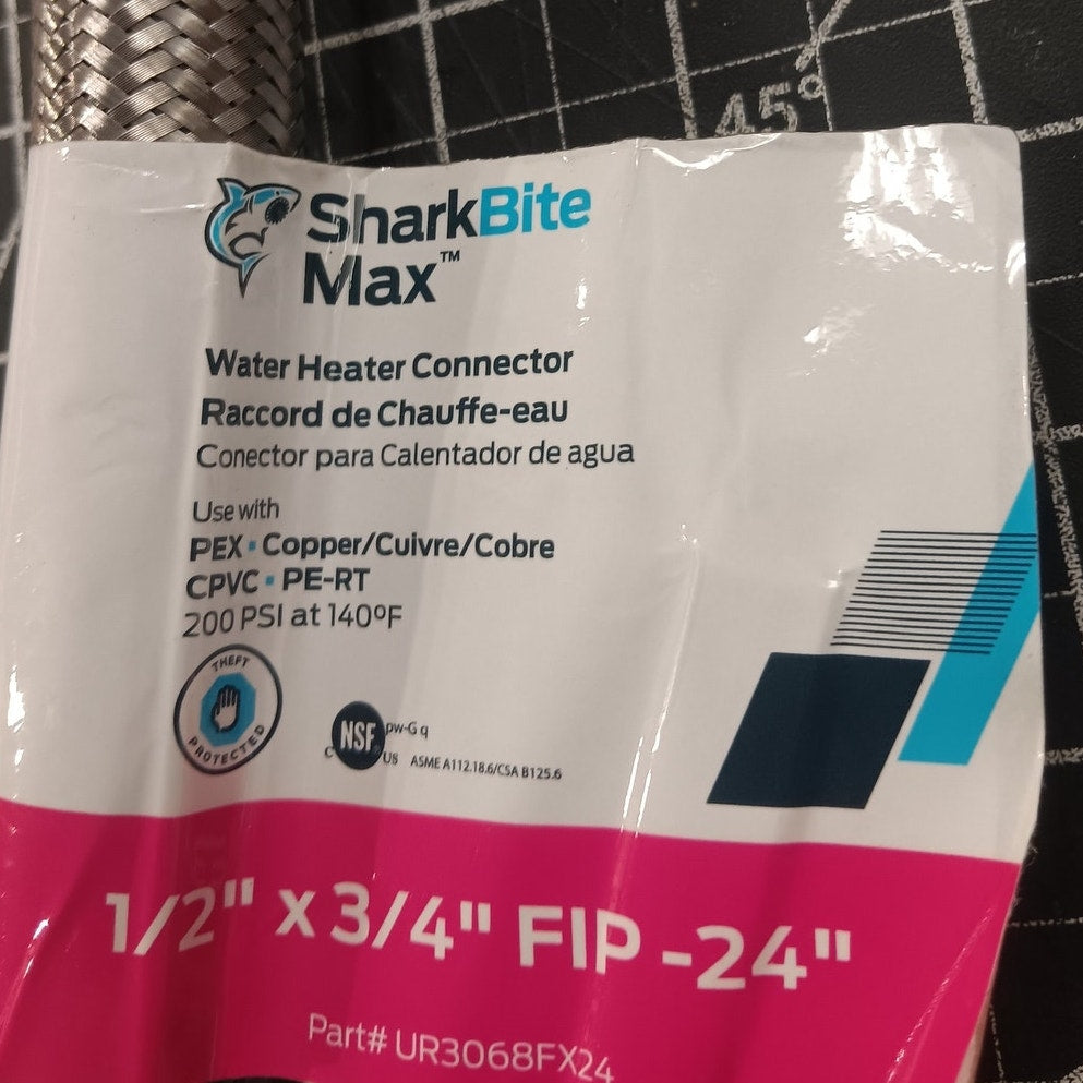 SharkBite Max 1/2 in. Push-to-Connect x 3/4 in. FIP x 24 in. Braided Stainless