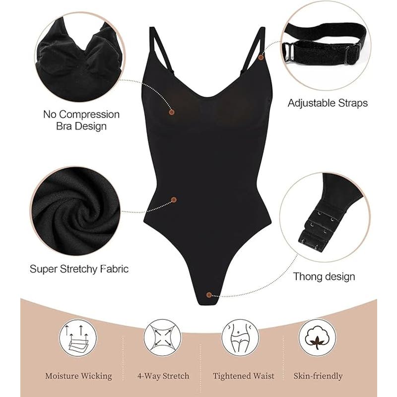 Thong Shapewear L 12-14 Tummy Control Bodysuit Sculpting Snatched Waist Shaper