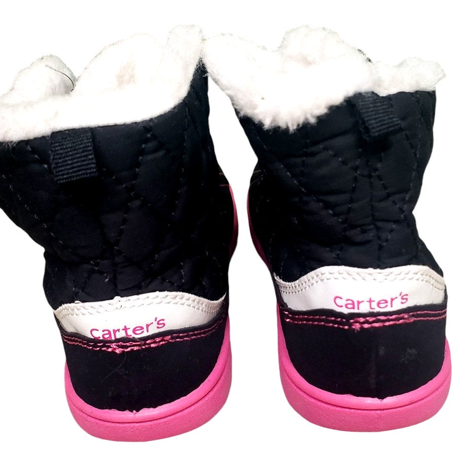 OshKosh B’gosh Toddler Slip-On Branch-CR Winter Boots, Black/Pink Size 12