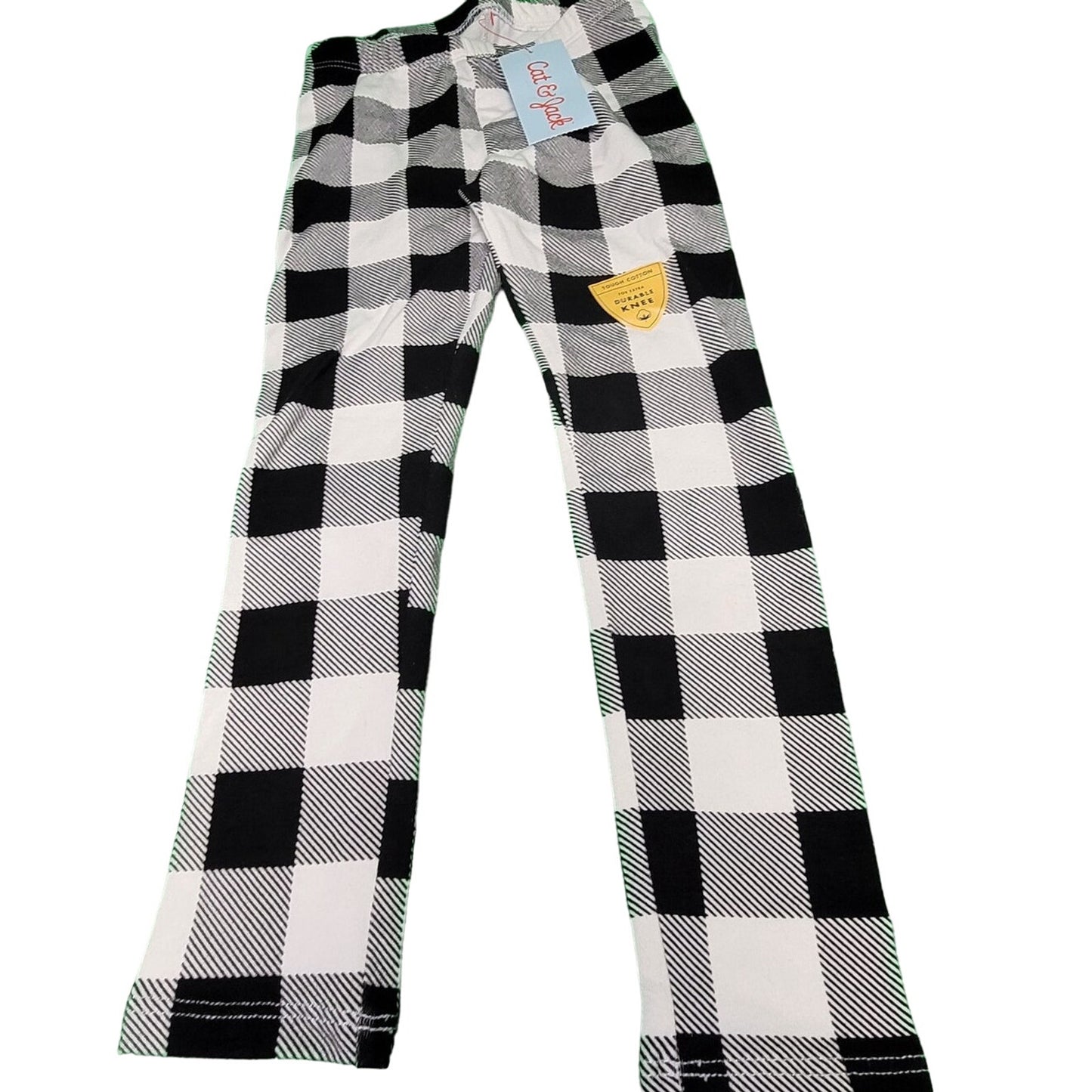 Toddler Girls' Checkered Leggings - Cat & Jack Black/Cream Size 5T