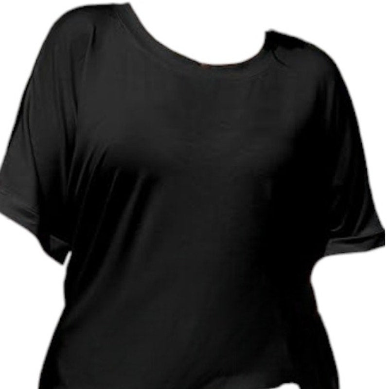 IN'VOLAND Women's Short Sleeve Loose Semi Sheer Blouse Tunic, Black, 22W