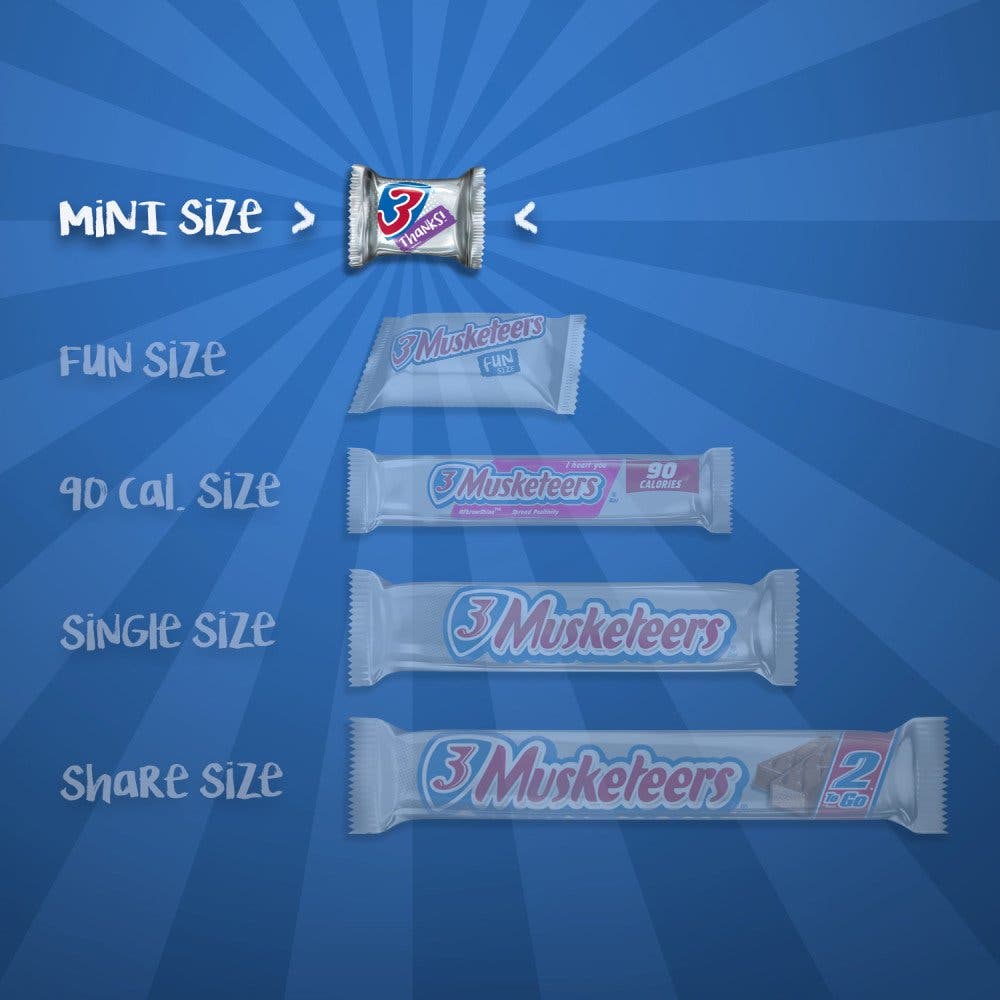 3 MUSKETEERS Chocolate Minis Candy Bars 2.64 Oz Bags (4 Bags) Fresh Date 3/31/24