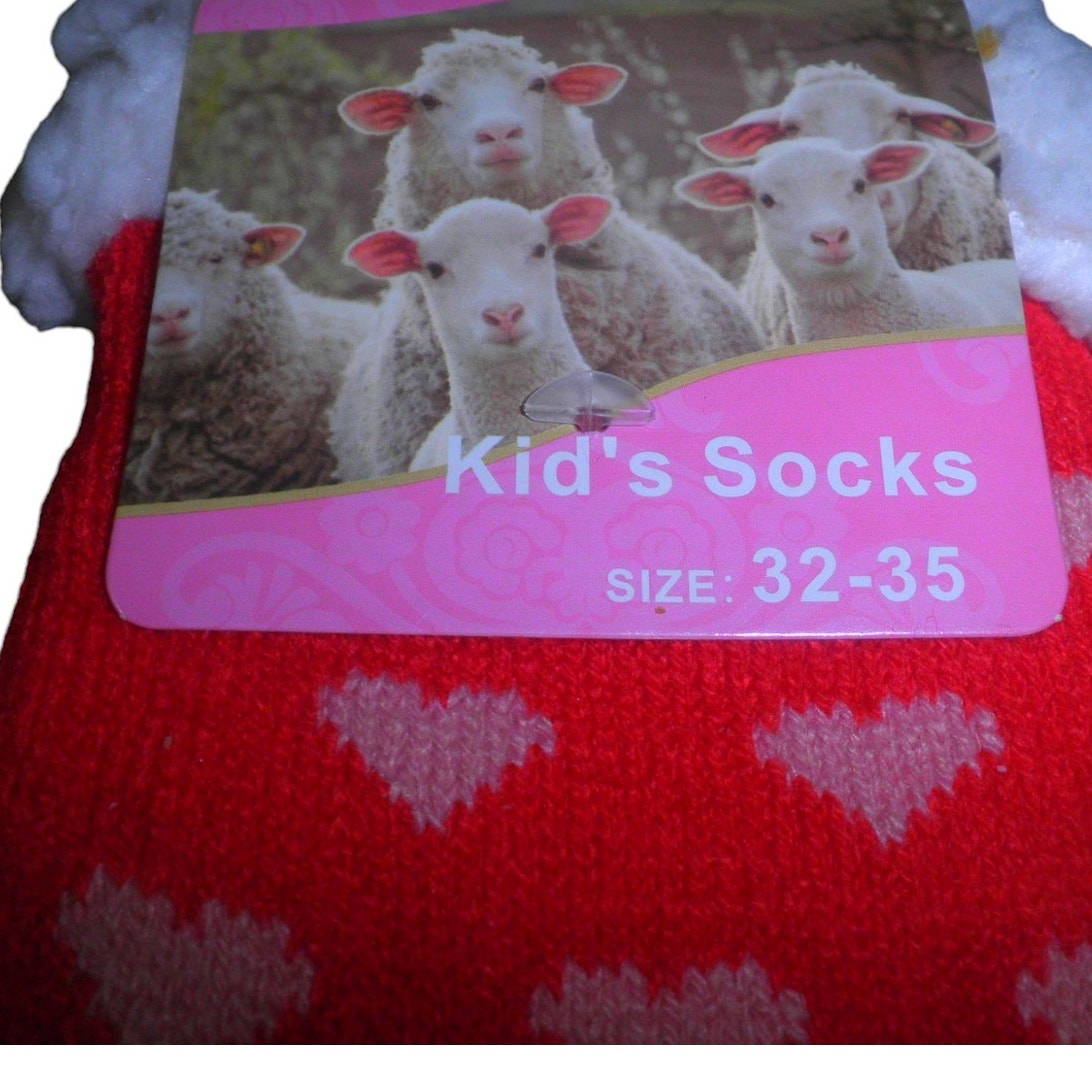 Kitty-Cat Gripper Socks, U.S. Youth 2-4.5, Fleece, Gripper House Sleep Socks