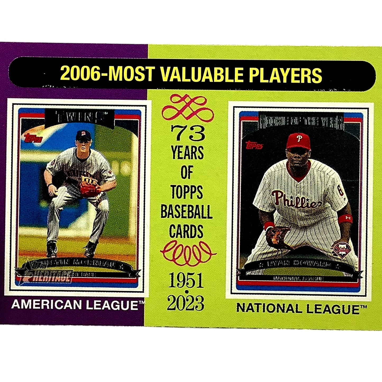 2024 Topps Heritage - 2006 MVPs - Justin Morneau & Ryan Howard, Card #203, NM+