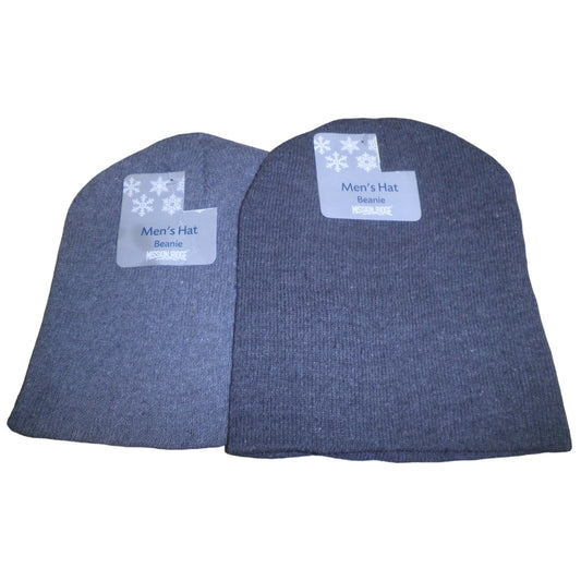 2-PK Old east Main Co., Men's, Gray One-Size Beanie Caps, Blended Materials