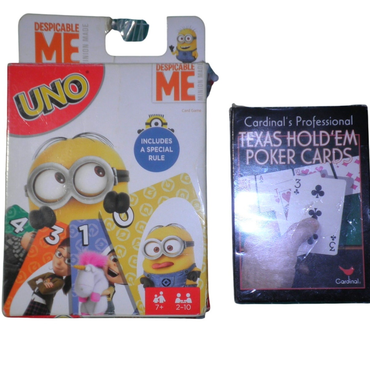 Card Games- Despicable ME UNO Cards (1st Printing) & 1 Deck Cardinal Poker Cards