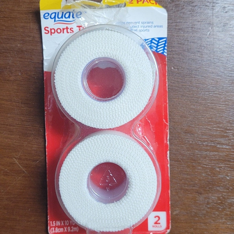 Equate 1.5 X 10 Yd Athletic Sports Tape Supportive & Protective Easy Tear 2-PK