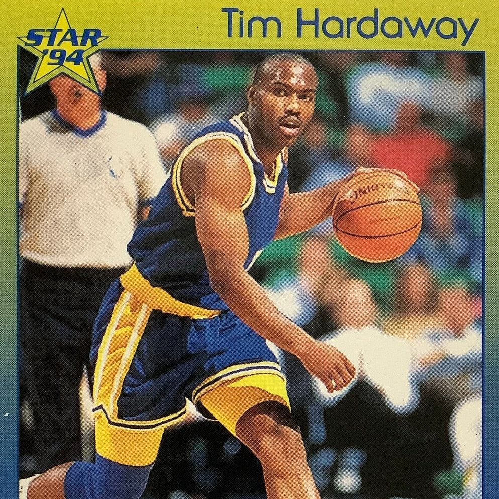 Tim Hardaway, Golden State Warriors, 1994 Star Int'l Season Stats Card 23, NM+