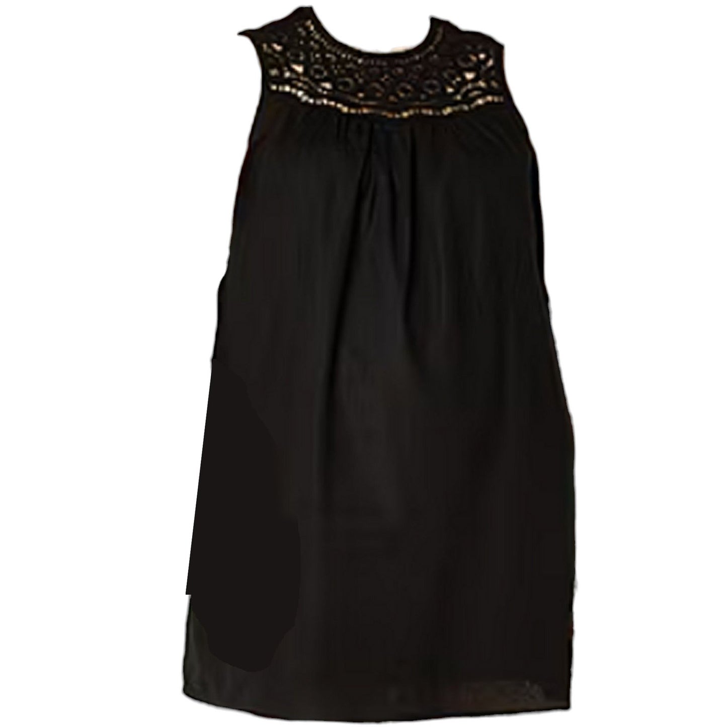 a.n.a Sleeveless A-Line Dress +Size, Linen 55% / Cotton 45%, Black, 3X (24W-26W)