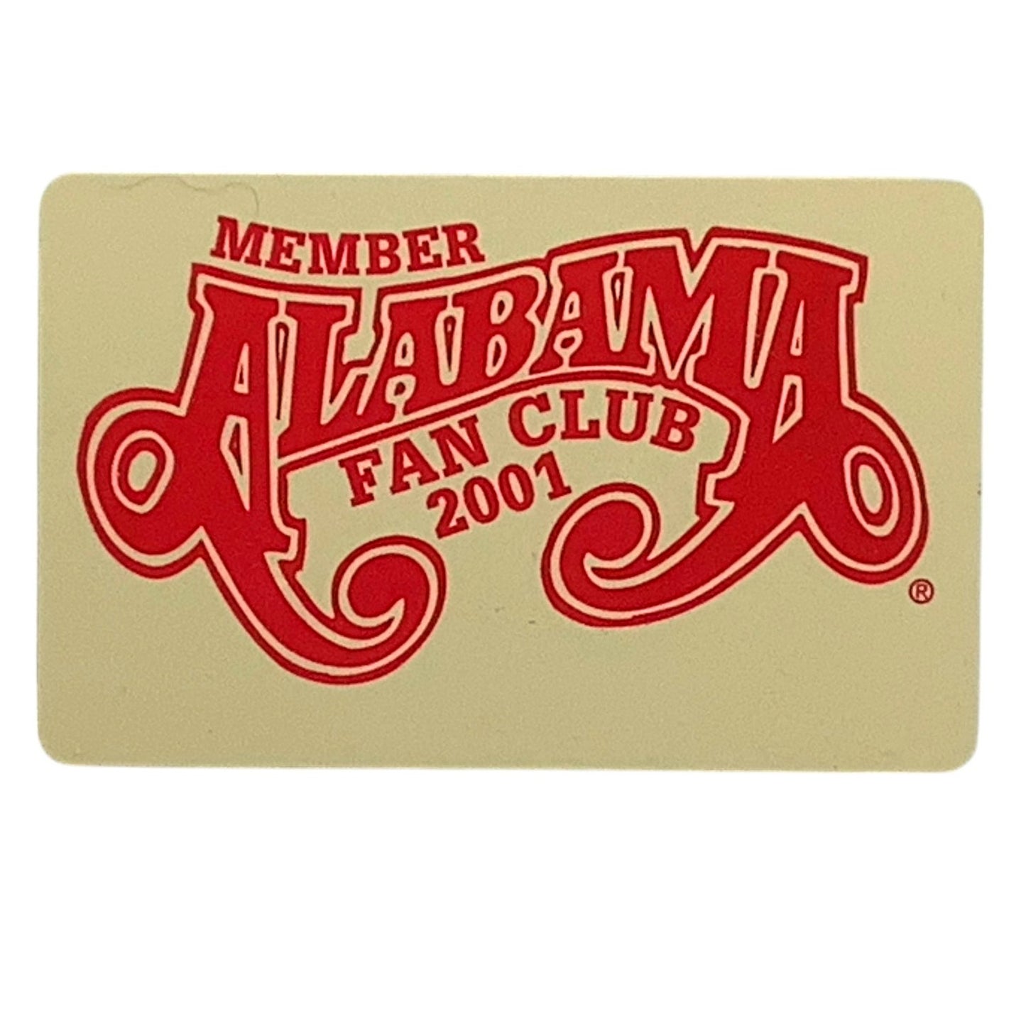 Vintage 2001 Alabama Country Music Band Fan Club XL T-Shirt and Membership Card