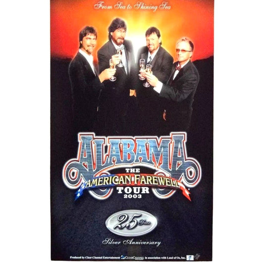 Alabama 25th Silver Anniversary Farewell Tour Poster 24x36, Clear Channel Promo