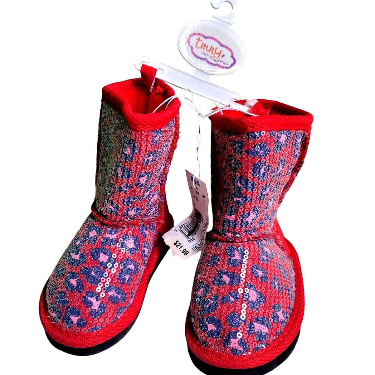 Toys 'R' Us Truly Scrumptious Red Sequin Boots Size 6 Toddler Girls, NWT