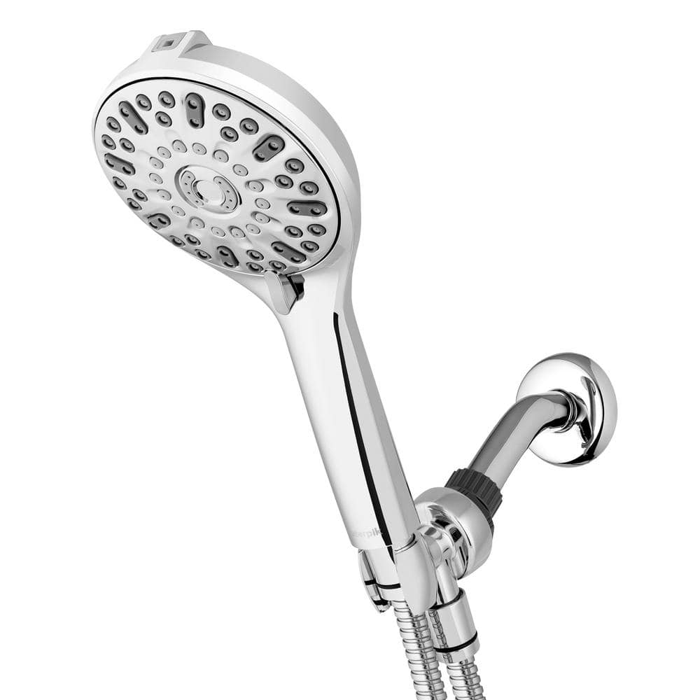 7-Spray Patterns w/ 1.8 GPM 4.75" Wall Mount Adjust Handheld Shower Head, Chrome