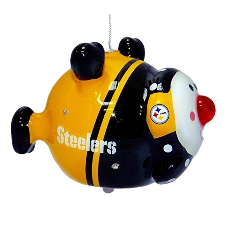 Pittsburgh Steelers NFL Licensed LED Santa and Snowman Christmas Ornaments