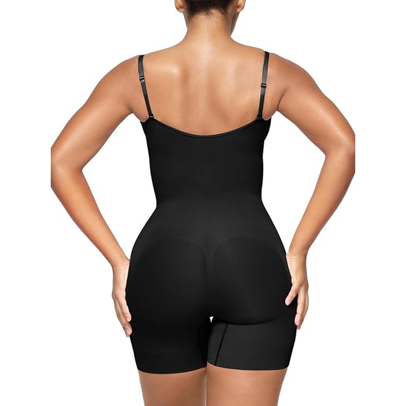 SHAPERX Sculpting, Tummy Control Open Bust Thigh Slimmer Seamless Body Shaper, S