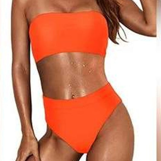 Tempt Me Removable Strap Wrap Pad Cheeky, Bandeau, High Waist Bikini, L (12-14)