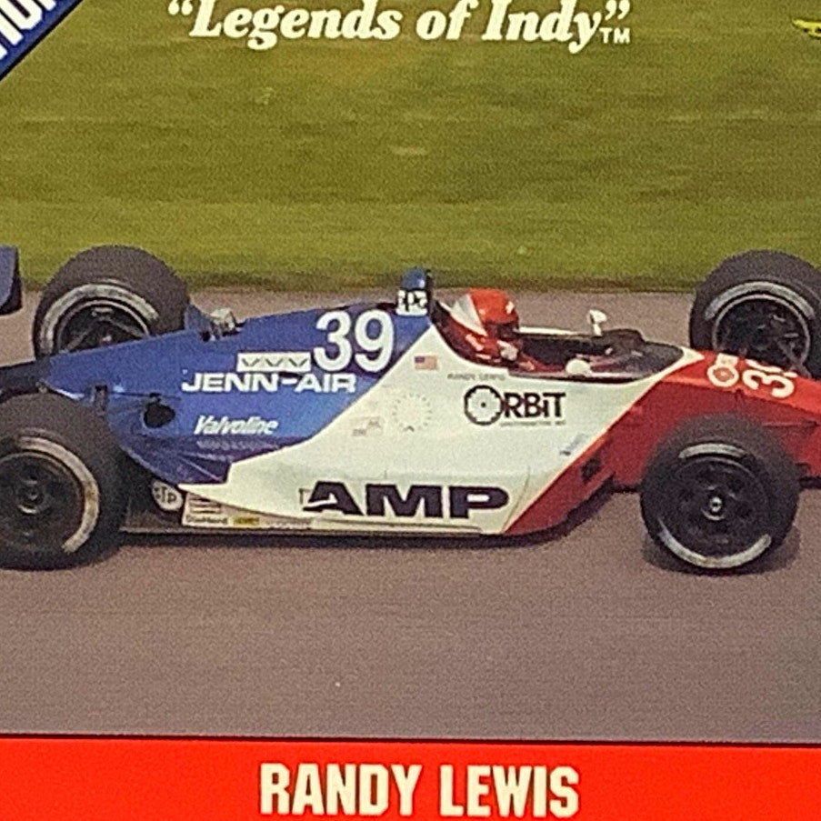 Randy Lewis 14th Place Finish, 1991 Action, 1992 Legends of Indy Card 15, NM+