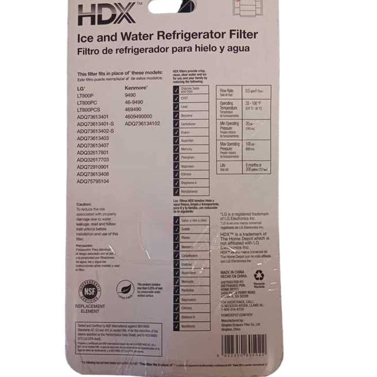 HDX FML-4 Premium Refrigerator Water Filter Replacement For LG LT800P (2-Pack)