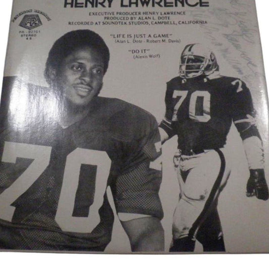 Pentagon Records, Autographed Henry Lawrence (OAK/LA Raiders) 45 LP PR-92751-B