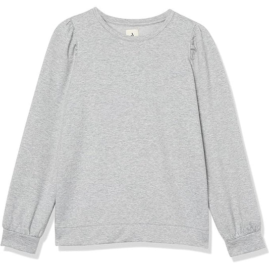Women's Puff Sleeve Sweatshirt, Gray Size 7XL, Bust 65-67"