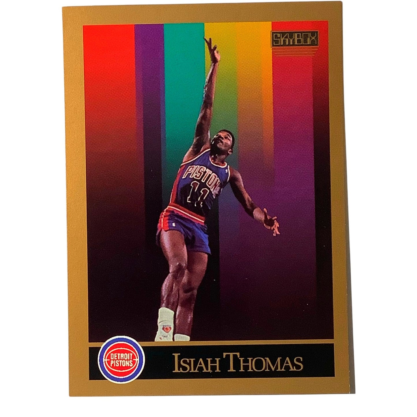 Isiah Thomas, Card #93, Detroit Pistons, 1990 NBA Skybox NM+