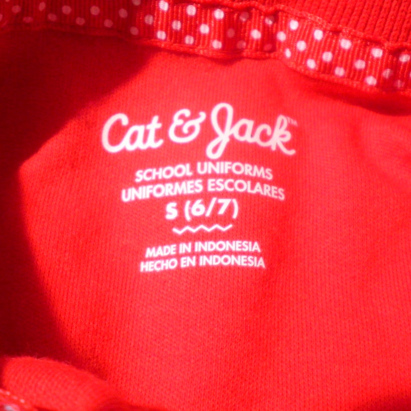 Girls' Short Sleeve Interlock Polo Shirt - Cat & Jack™ Red Small (6/6X/7)