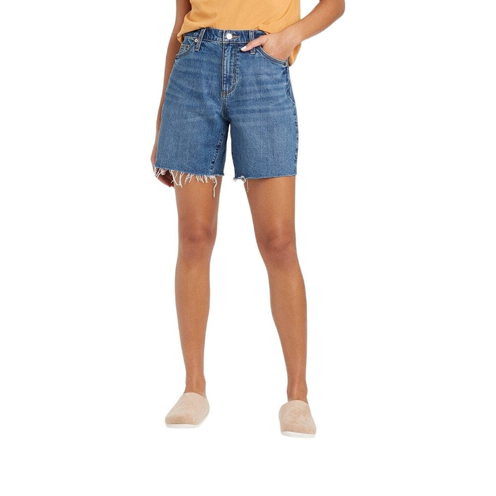 Women's High-Rise Vintage Bermuda Jean Shorts - Universal Thread, 6 / 28R