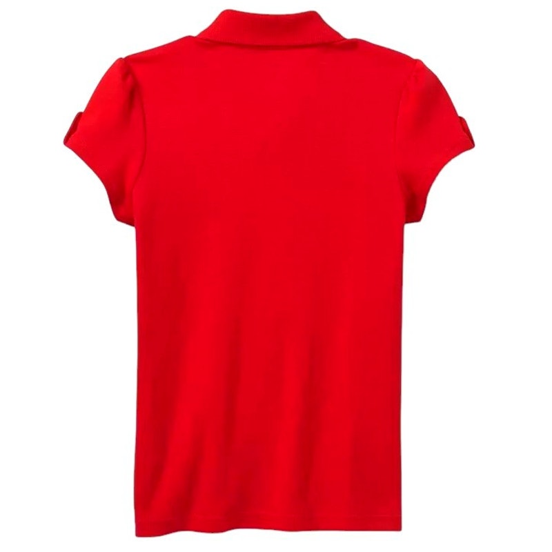 Girls' Short Sleeve Interlock Polo Shirt - Cat & Jack™ Red Small (6/6X/7)