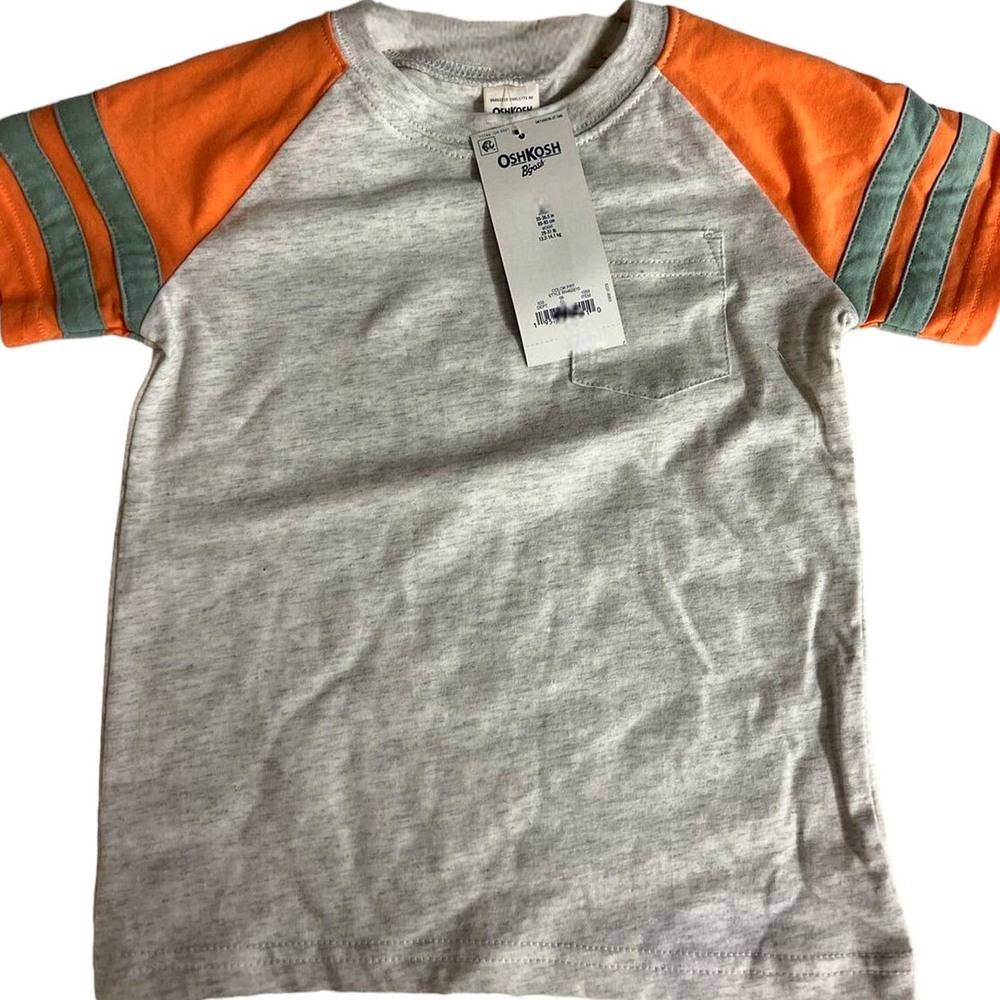 OshKosh B'gosh Toddler Boys' Knit Colorblock S/S Henley T-Shirt - Orange 18M