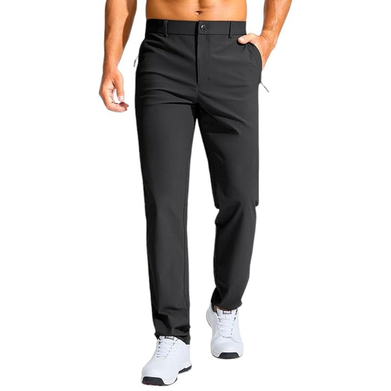 Men's Golf Pants, Stretch Lightweight, Zipper Pockets, Dark Gray, 40"W x 30"L