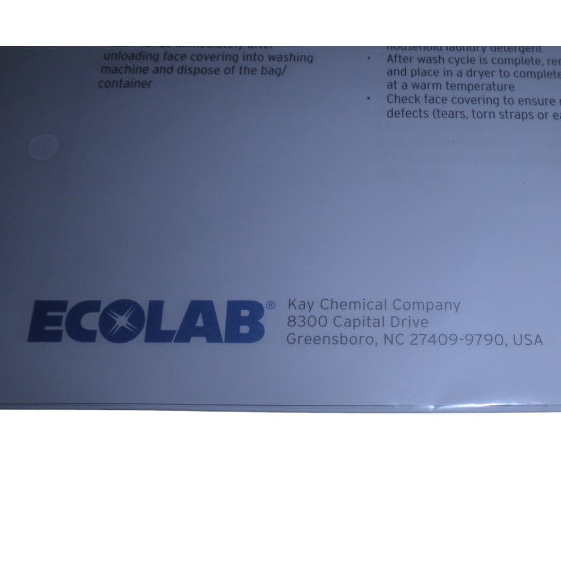 (1 Cs/ 225 Mask) ECOLAB Kay Chemical Non-Medical Reusable Face Mask 75 x 3-PACKS [LOCAL PICKUP for $10 per Case of 225 Mask]