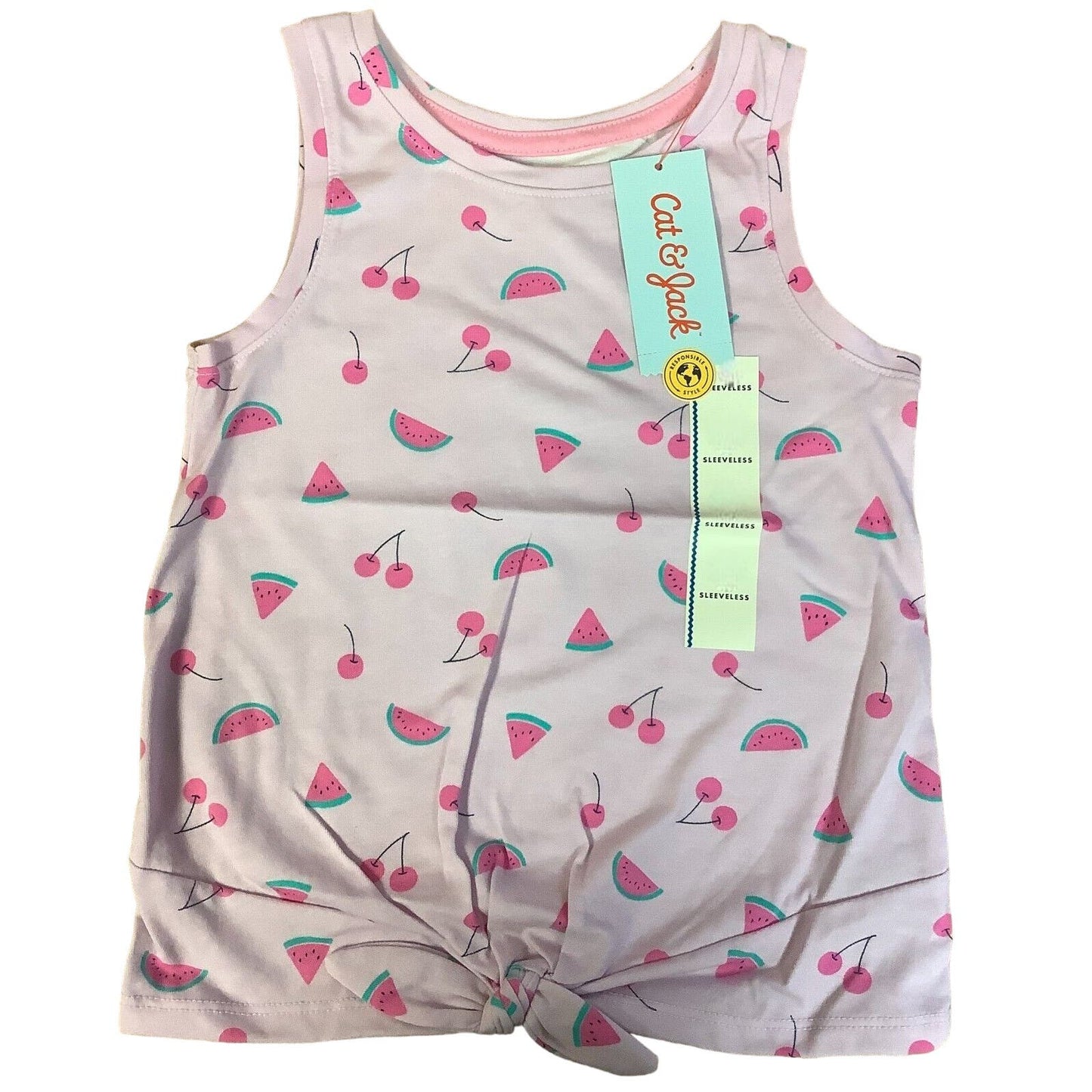 Toddler 4T Girls' Light Purple Fruit Print Tie-Front Tank Top - Cat & Jack