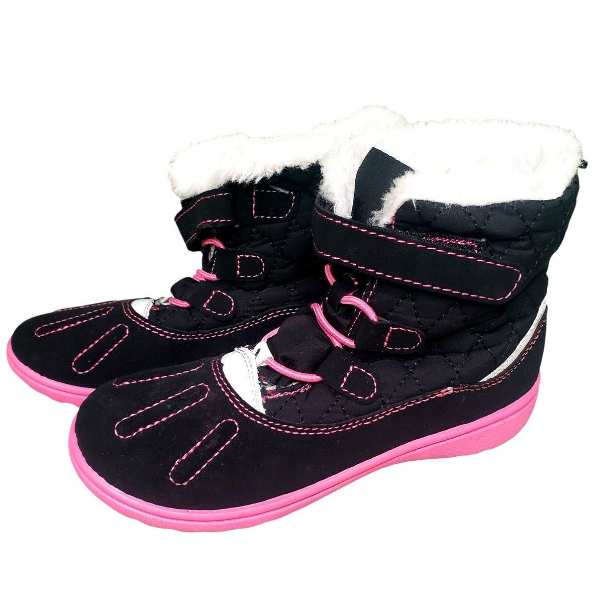 OshKosh B’gosh Toddler Slip-On Branch-CR Winter Boots, Black/Pink Size 12