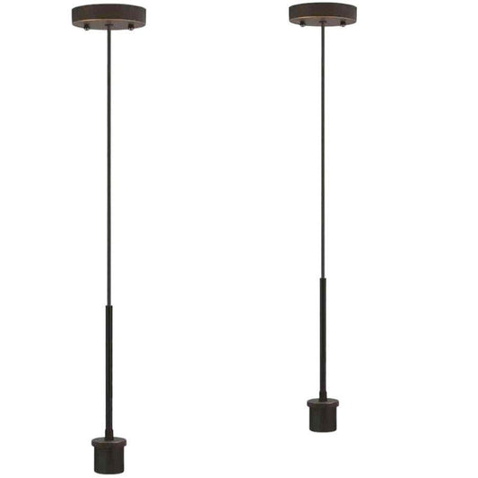 Set of 2 Oil-Rubbed Bronze Pendant Light Kits with Partial Metal Rods, NIB