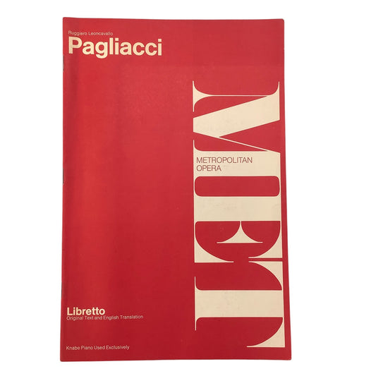 MET Opera, Ruggiero Leoncavallo Pagliacci Libretto in Original & English, 1963