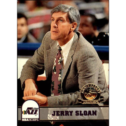 1993-94 NBA Hoops Basketball #255, Jerry Sloan (1942-2020), Utah Jazz, NM