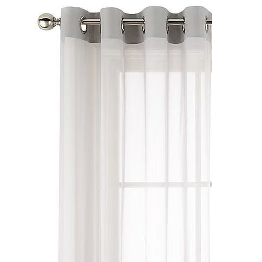 Liz Claiborne Lisette Sheer Grommet Top Single Curtain Panel, Ivory, 50W x 63L