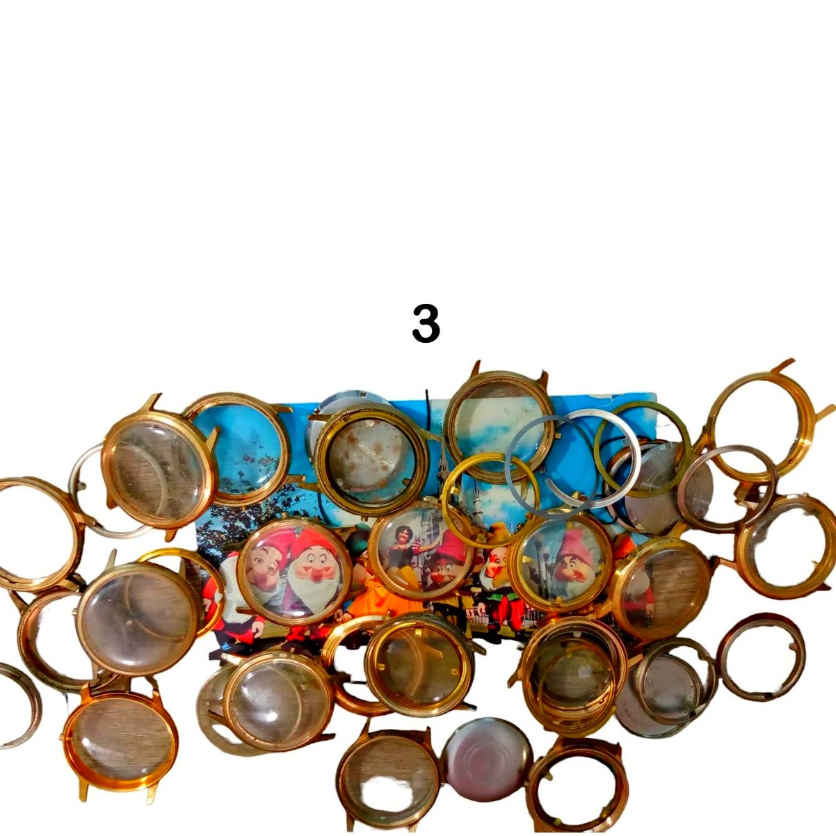 Steampunk Craft Supplies, Watch Cases, Bezels, Crystals, Backs - 8 oz Bag #3