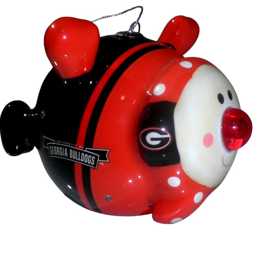 Georgia Bulldogs NCAA Licensed LED Snowman Christmas Ornament, NOS