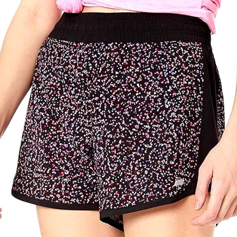 Women's 4" Stretch Woven Running Short, Black Confetti Print, XX-Large