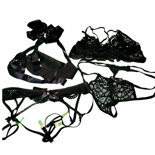 Avidlove Lace Garter 5-Pc Lingerie Set Includes Everything But the Stockings, XL