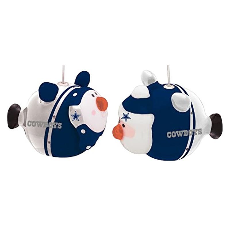 Dallas Cowboys NFL Licensed LED Santa and Snowman Christmas Ornaments