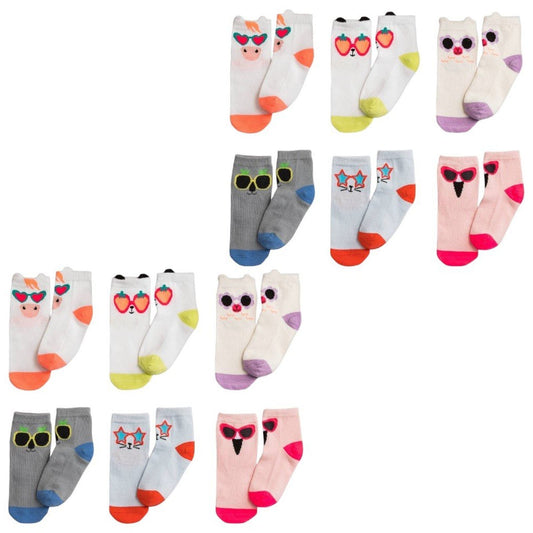 Infant (6-12M) 12 PK Animals/Sunglasses Print Socks - Cat & Jack